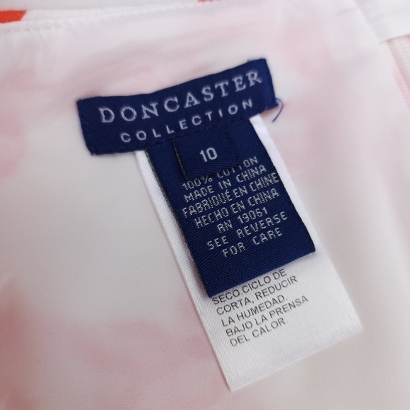 Doncaster Orange White Button Down sz 10 - Picture 2 of 13